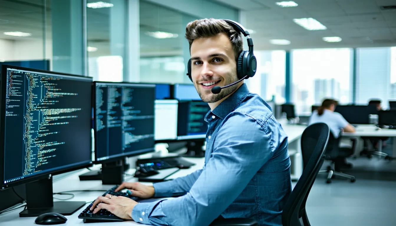 IT help desk technician providing remote support
