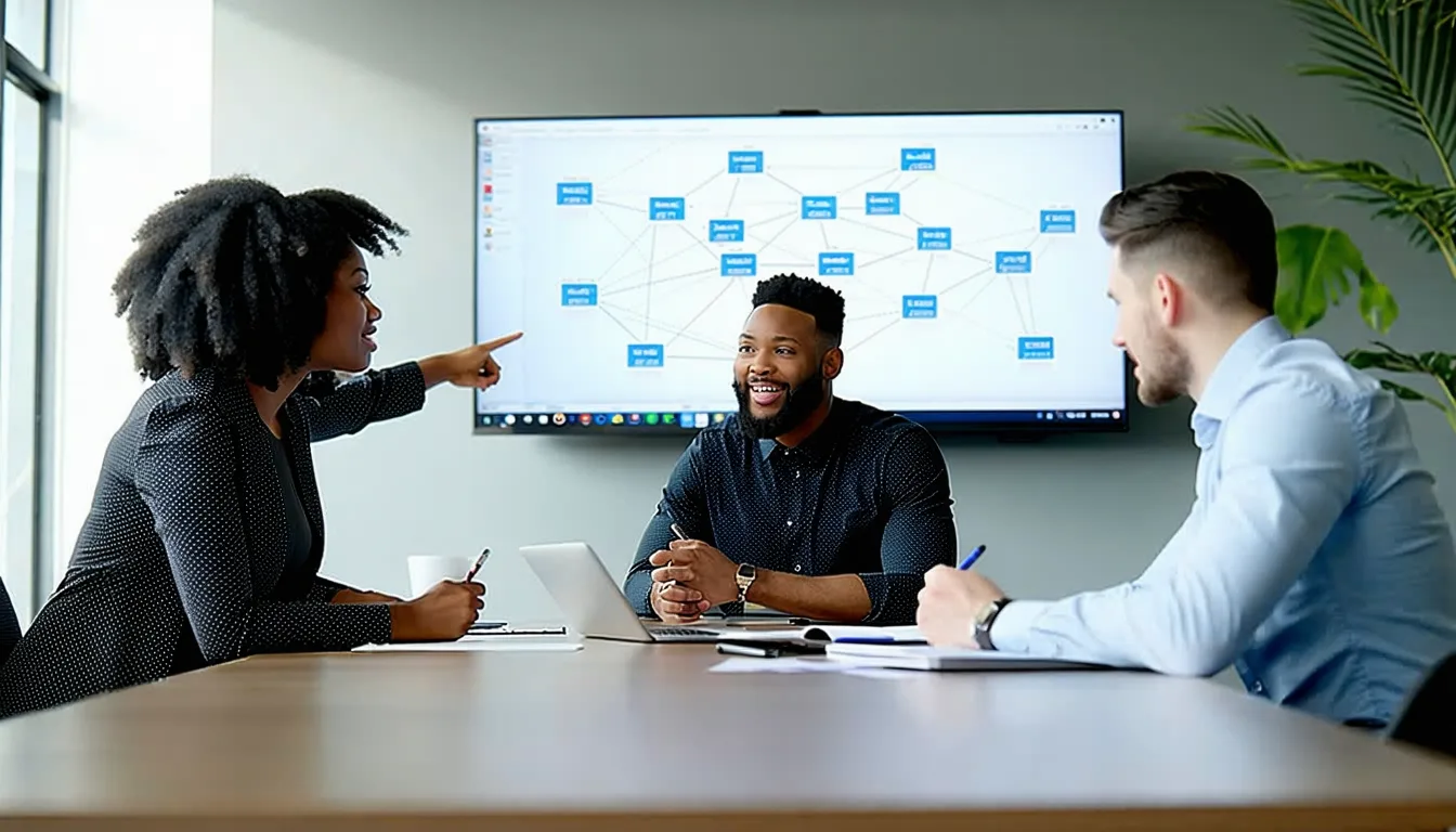 Executive presenting technology strategy in a modern boardroom