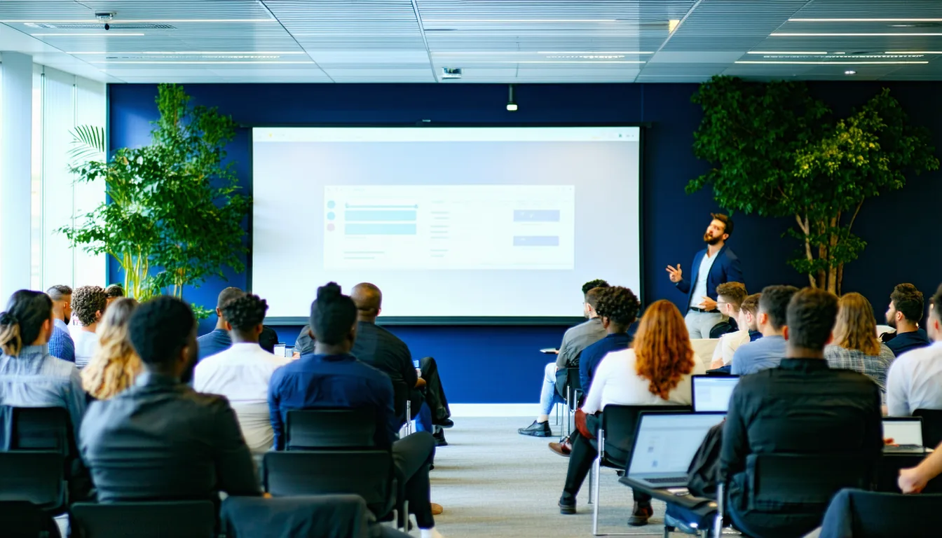 Security awareness training session in a modern office environment
